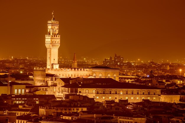 Visão noturna do Palazzo Vecchio