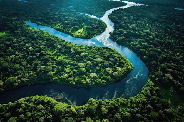 Visão panorâmica do vasto ecossistema crítico da floresta tropical