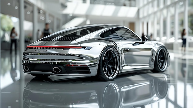 Visão traseira de um Porsche 911 modelo 2024
