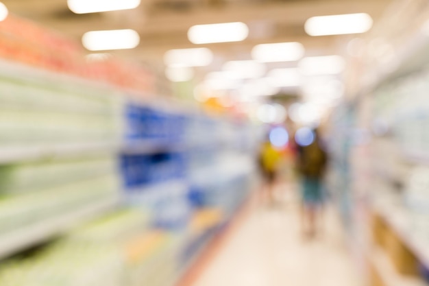 Visão turva da loja de supermercado