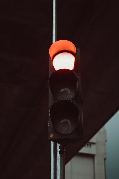 Foto visión de ángulo bajo de la lámpara iluminada