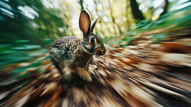 Una visión borrosa de un conejo