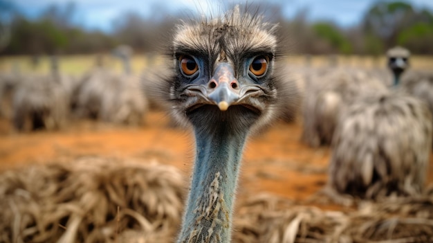 Foto una visión de los hábitos de alimentación silvestres del emu