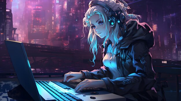 Visiones de las fantasías del anime y los reinos del cyberpunk