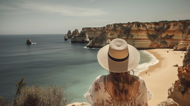 Visite o turismo em Portugal mar atlântico e litoral tropical desorientador Recurso criativo gerado por IA