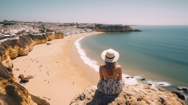 Visite el turismo en el océano Atlántico de Portugal y la deslumbrante costa tropical Recurso creativo Generado por IA