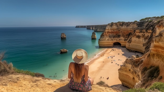 Visite el turismo en el océano Atlántico de Portugal y la desorientadora costa tropical Recurso creativo Generado por IA