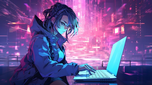 Visões de Fantasia de Anime e Reinos Cyberpunk