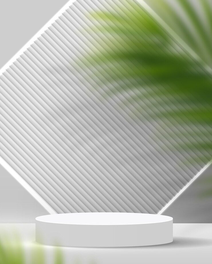 Foto visor de pódio cosmético de fundo cinza claro mínimo e premium para apresentação de marca e embalagem de produtos. estágio de estúdio com sombra do fundo da folha. desenho de ilustração 3d.