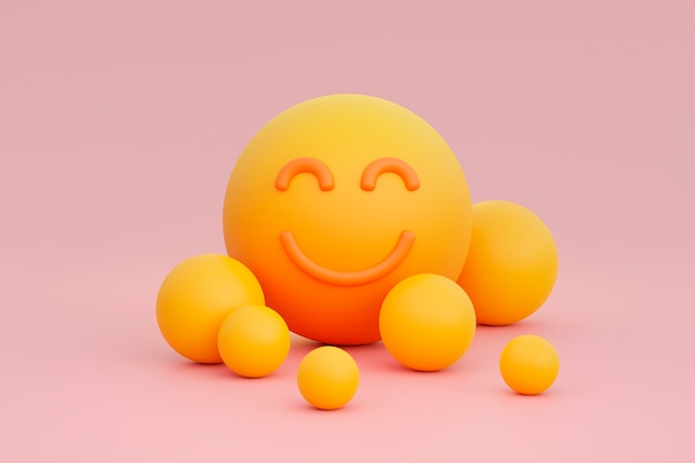 vista 3d de emoji amarillo