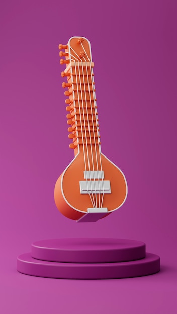 Foto vista 3d del instrumento musical