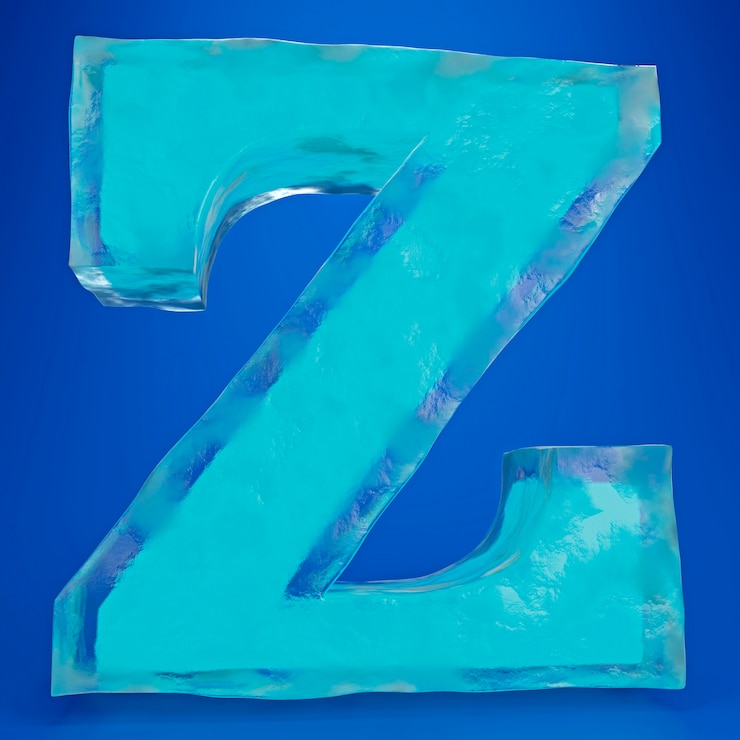 Foto vista 3d de las letras del alfabeto