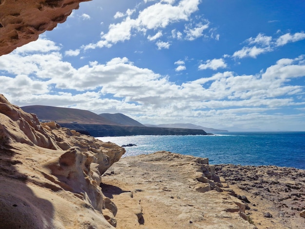 Vista de los acantilados cerca de Ajuy, Islas Canarias, España