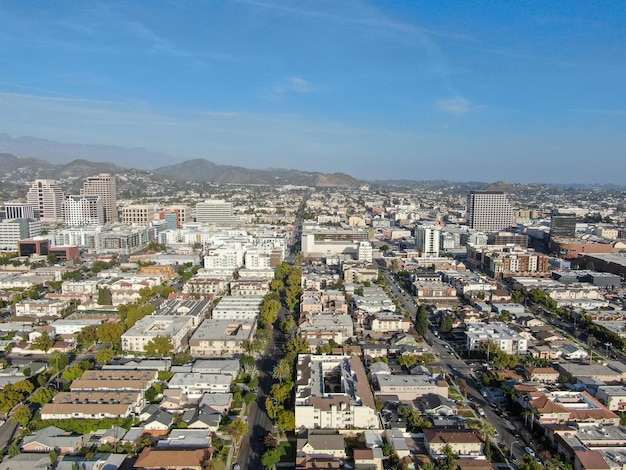 Vista aérea acima de Glendale Los Angeles County Califórnia EUA
