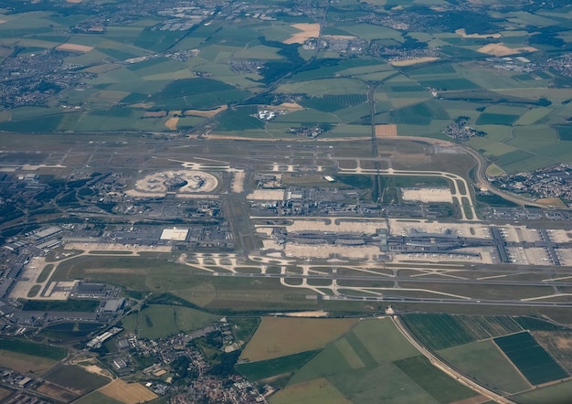 Vista aérea del aeropuerto Charles de Gaulle en París