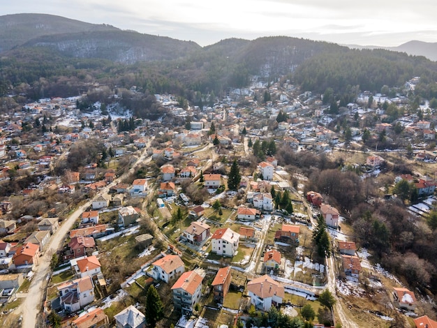 Vista aérea de la aldea de Boykovo, Bulgaria