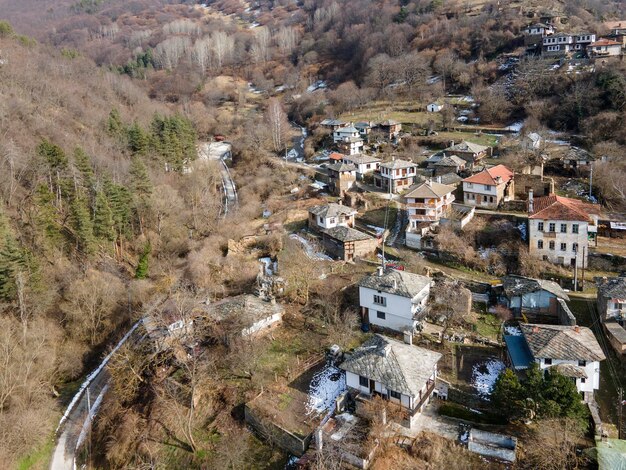 Vista aérea de la aldea de Kosovo, Bulgaria