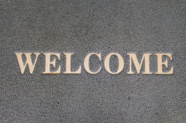 Vista aérea de la alfombra de bienvenida en el exterior