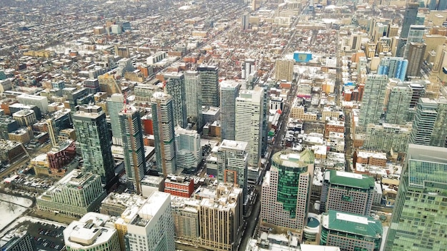 Vista aérea alta sobre a cidade de toronto canadá