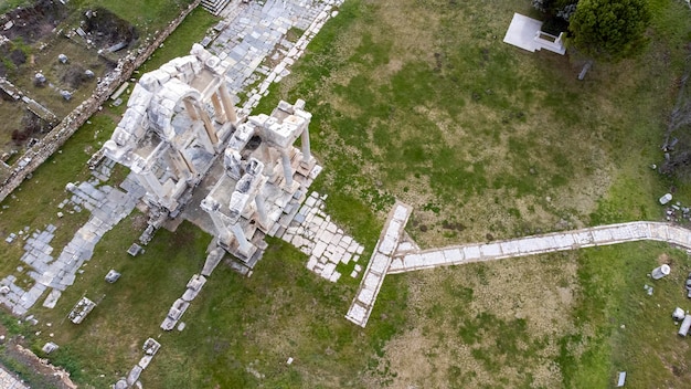 Vista aérea de la antigua ciudad de Aphrodisias Aydin Turquía