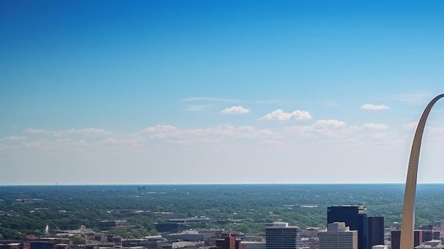 Foto vista aérea del arco de la puerta y st. louis mo.