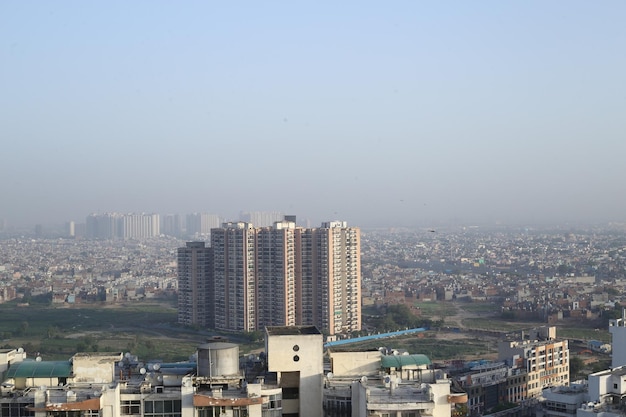 Foto vista aérea de asentamientos urbanos en la india.