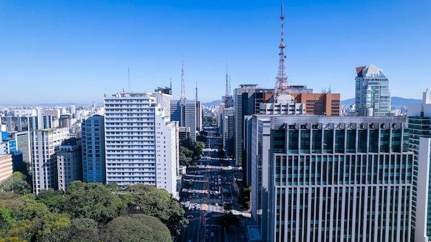 Vista aérea de la Av Paulista en Sao Paulo SP Avenida Principal de la capital