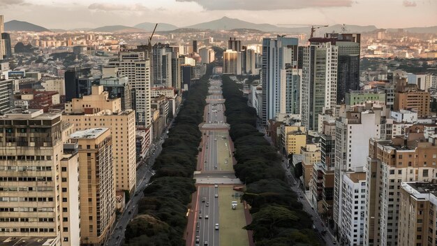 Foto vista aérea de la avenida paulista paulista avenida y masp en la ciudad de sao paulo brasil