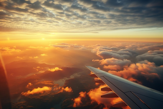 vista aérea desde un avión por la mañana