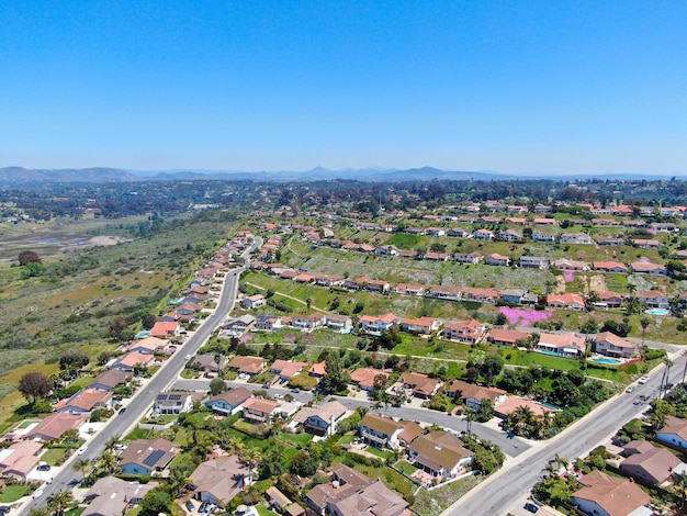 Vista aérea bairro suburbano San Diego