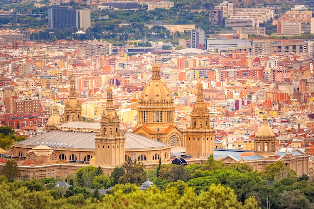 Foto vista aérea de barcelona, cataluña, españa