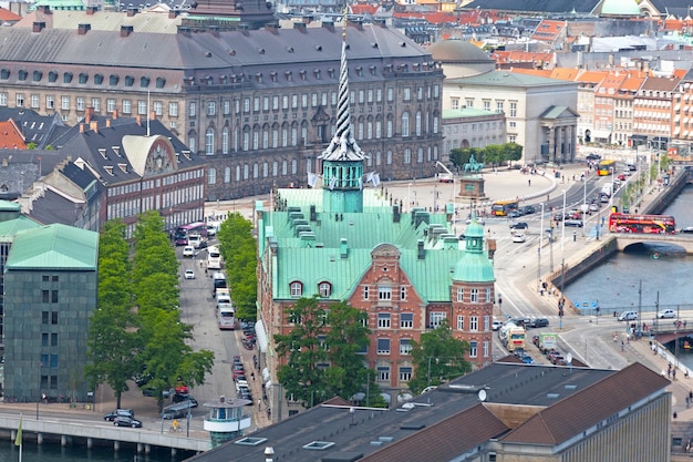 Vista aérea del Borsen en Copenhague