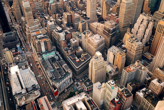 Vista aérea de la calle de la ciudad de Nueva York