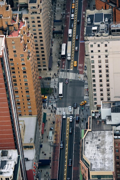 Vista aérea de la calle Manhattan de Nueva York