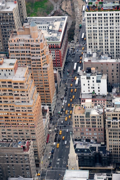 Vista aérea de la calle Manhattan de Nueva York