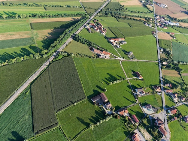 Vista aérea de un campo agrícola