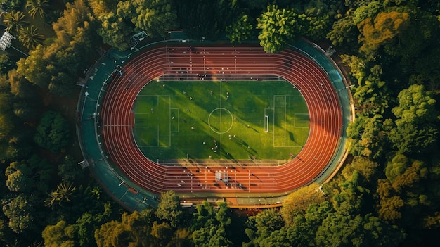 Vista aérea del campo de fútbol