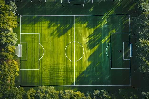 Vista aérea del campo de fútbol