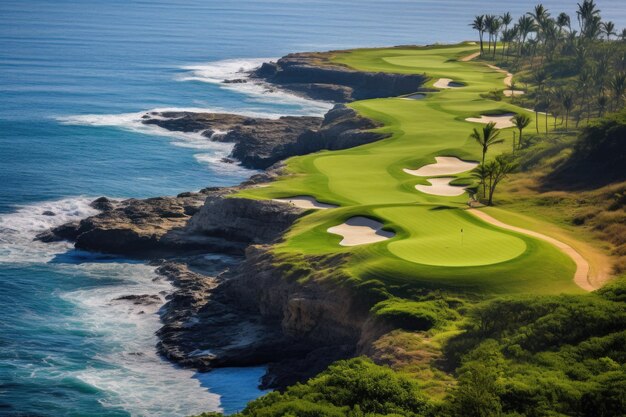 Foto vista aérea del campo de golf ia generativa