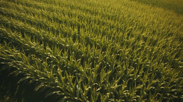 Vista aérea de un campo de maíz generada por la IA