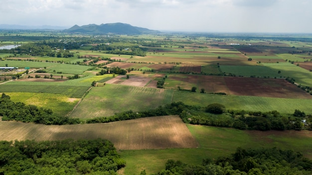 Foto vista aérea campo tailândia