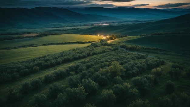 Vista aérea del campo