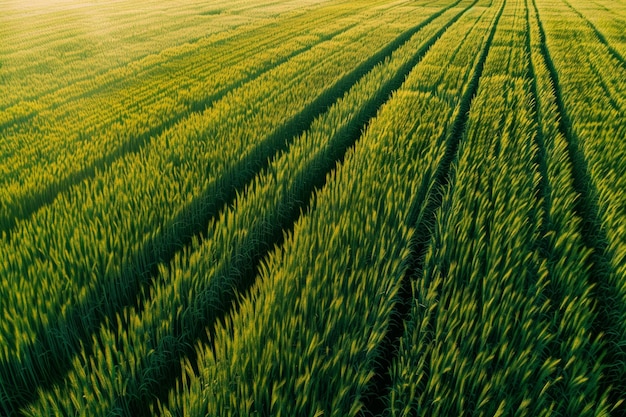vista aérea captura la extensión dorada de un campo de trigo