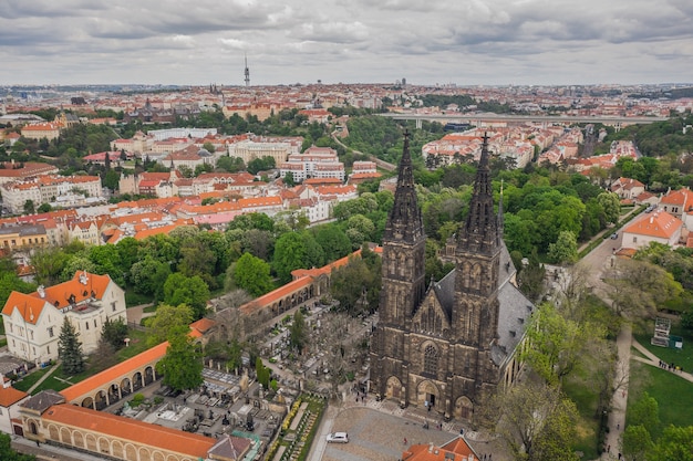 Vista aérea de la Catedral de San Pedro y san Pablo, Vysehrad, Praga