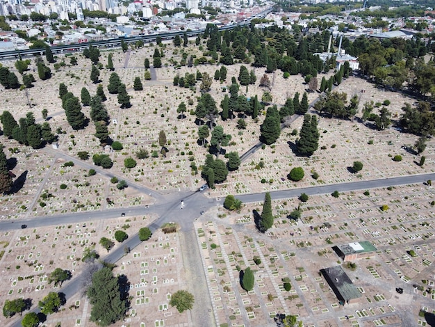 Vista aérea del cementerio La Chacarita