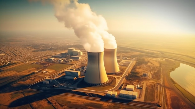Vista aérea de la central nuclear