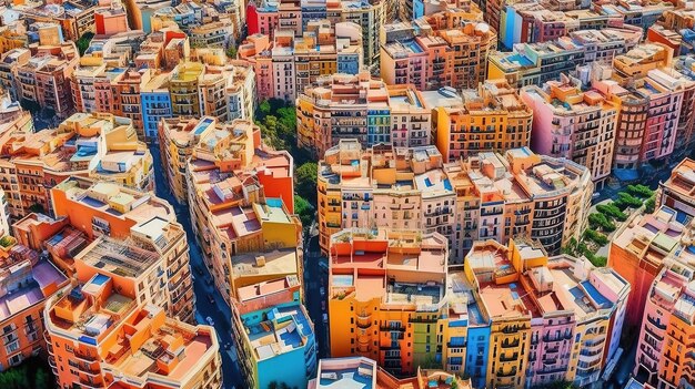 Vista aérea del centro de Barcelona Catalunya España Generativo ai