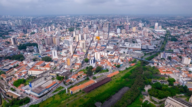 Vista aérea del centro de la ciudad de Sorocaba Brasil