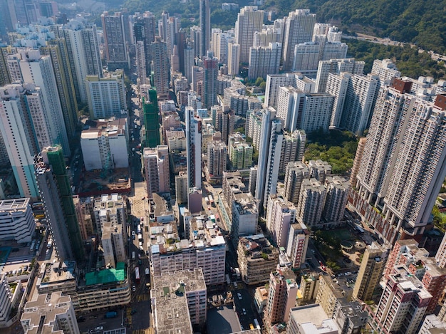 Vista aérea del centro de Hong Kong