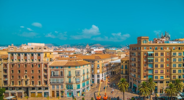 Vista aérea del centro de Málaga en la Avenida Alameda Principal